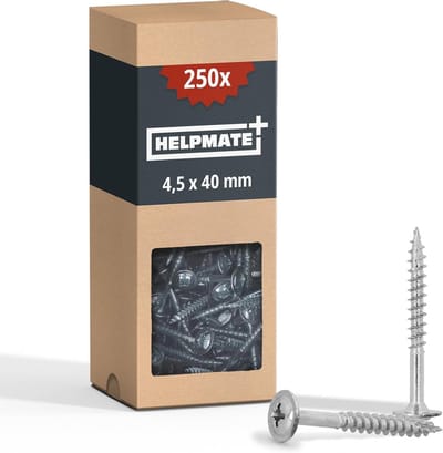 Verzinkte Houtschroeven met Platte Kop en PZ2 Aandrijving - Set van 250 Stuks