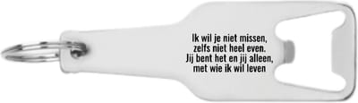 Akyol - ik wil je niet missen, zelfs niet heel even. jij bent het en jij alleen, met wie ik wil leven - Liefde - valentijnsdag - cadeautje - verjaardagscadeau - verjaardag - cadeau voor vriendin/vriend - cadeau - 54 x 29mm