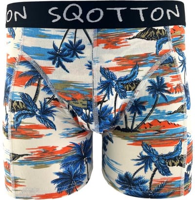 Boxershort - SQOTTON® - Tropical - Ecru - Maat M