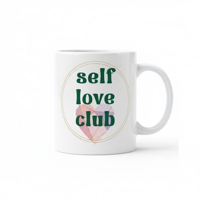 Self Love Club Koffiemok – Positieve Affirmatie Quote Cadeau – Keramische Mok 330 ml