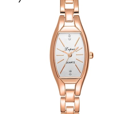 Hidzo Horloge LVPAI Quartz Ø 28/20 - Rose/Wit - Staal - Inclusief Horlogedoosje