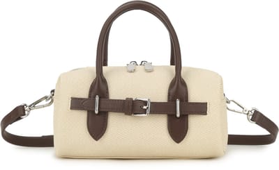 Giuliano kunstlederen canvas handtas Neeltje -Dames -Beige