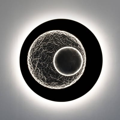 Holländer Urano LED wandlamp, bruin-zwart-zilver, Ø 85 cm, ijzer