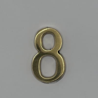 Nummerplaatje 8 - Nummerbordje Klein - Huisnummer - Deur en Kamernummer - Lockernummer - Plakcijfers - Zelfklevend - Brievenbus Nummer - Goud Look - 4 CM