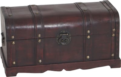 Houten kist Houten kist Schatkist Valce antiek look 30x57x29cm ~ rond