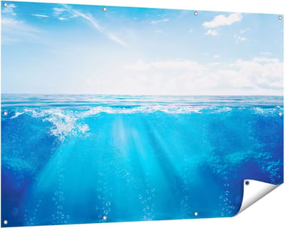 Gards Tuinposter Helder Blauwe Zee onder Water - 150x100 cm - Tuindoek - Tuindecoratie - Wanddecoratie buiten - Tuinschilderij