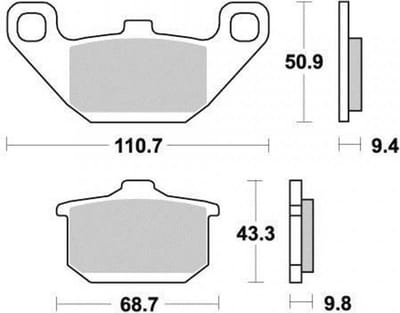 perftec remblok voor kawasaki 750 gpz unitrak 1983 tot 1985 avg / avd / ar nieuw