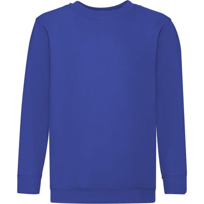 Fruit Of The Loom Childrens Unisex Set In Sleeve Sweatshirt (Royaal Blauw)