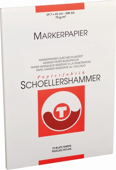 Markerblok Schoellershammer A3 75gr wit | 10 stuks