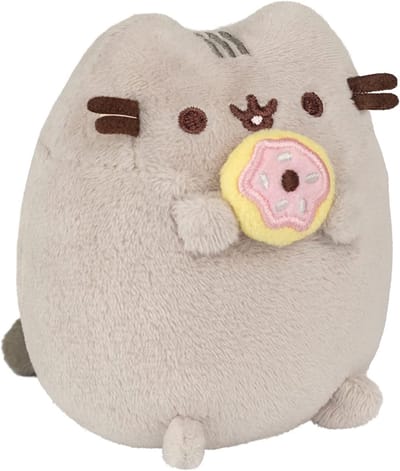 Pusheen knuffel met donut, zittend, zacht grijs materiaal, collectible, geschikt vanaf geboorte