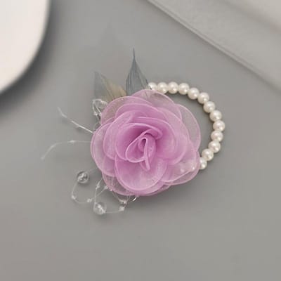 Meisjes Bruidsmeisje Polsbloemen Parel Lint Roos Armband voor Bruiloft Prom Feest Aanstaande Bruid Bruidsmeisje Cadeau Bruiloft Accessoires