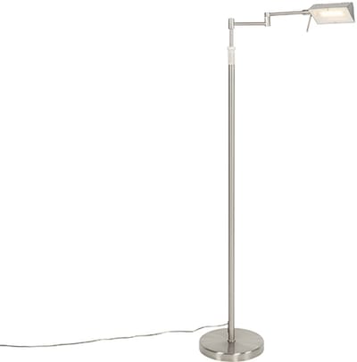 QAZQA notia - Moderne Dimbare LED Vloerlamp | Staande Lamp met Dimmer - 1 lichts - H 146 cm - Staal - Woonkamer | Slaapkamer | Keuken