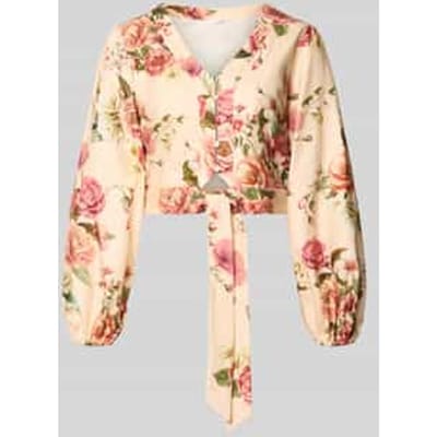 Kort blouse van mix van linnen en viscose model 'SHIRLEY'