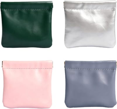 Set van 4 Kleine Make-up Tassen in 4 Kleuren - Mini Cosmetica Tas, Muntentasje, Reisopslag voor Sieraden, Lippenstift en Hoofdtelefoon