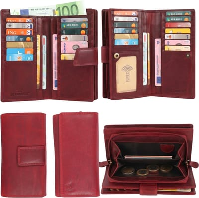 DE LAMASSU® (Alina) Leren Dames Portemonnee – Echt Leer – 22 Pasjes – RFID-bescherming – Elegant & Ruim – Luxe Geschenkverpakking