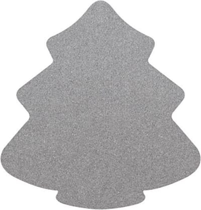 Kerstboom vilt onderzetters - Lichtgrijs - 6 stuks - 11 x 10 cm - Kerst onderzetter - Tafeldecoratie - Glas onderzetter - Woondecoratie - Tafelbescherming - Onderzetters voor glazen - Kerst tafelen - Woonaccessoires - Tafelaccessoires