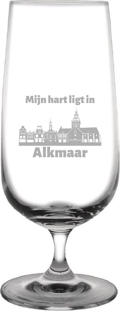 Gegraveerde bierglas op voet 41cl Alkmaar