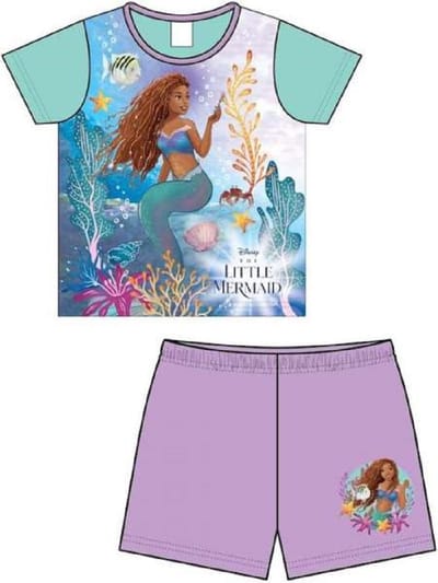De Kleine Zeemeermin Shortama - Maat 98/104 - The Little Mermaid - pyjama