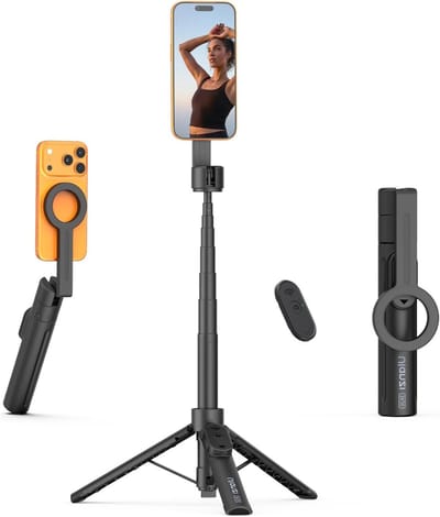Verstelbare Mini Tripod met Magnetische Basis en Afstandsbediening voor Smartphone en iPhone 17-12, 200° Kanteling en Eenvoudige One-Click Opening