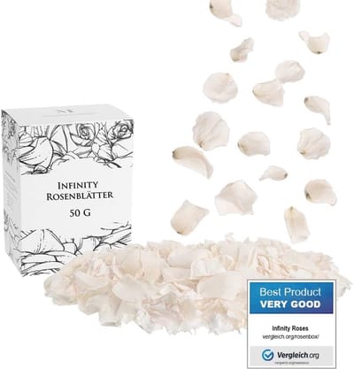 Gedroogde witte rozenblaadjes - Romantische decoratie - Perfect cadeau voor bruilofen - 150 g - 3 jaar houdbaar