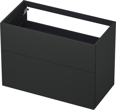 INK wastafelonderkast 2 laden greeploos push to open gelakt 90x45x65cm, mat antraciet