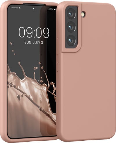 kwmobile telefoonhoesje geschikt voor Samsung Galaxy S22 - Hoesje met siliconen coating - Smartphone case in terracotta