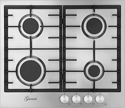 Gurari - gaskookplaat - GCH FB 604 - Gaskookplaat 60 cm - 60 cm - roestvrij staal - 4,0 KW WOK - 4 gaspitten - zelfvoorzienend