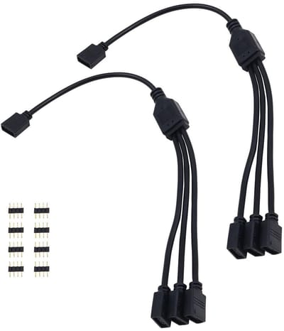 Store_7 - LED Strip Splitter Kabel - 1 tot 3 Poorten - Zwart - RGB Splitter voor LED Strips - Geschikt voor 5050 3528 2835 - 30cm
