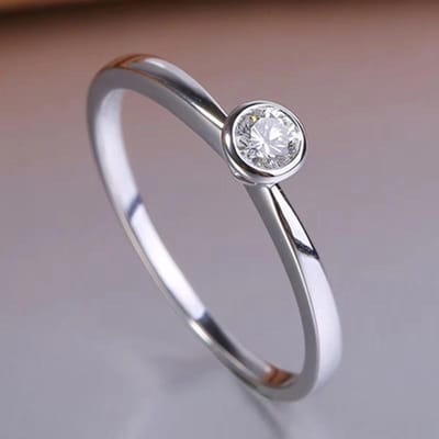 Huitan Éternité Bagues de Mariage de Fiançailles Féminines Bijoux de Mode Minimalistes pour Dame Accessoires Polyvalents et Délicats en Zircone Cubique 10 gray