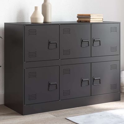 vidaXL - Dressoir - 99x39x73 - cm - staal - zwart