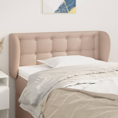 vidaXL - Hoofdbord - met - randen - 103x23x78/88 - cm - kunstleer - cappuccinokleur