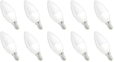 Spectrum LED Kaarslamp E14 6W - 230V - 540 Lumen - 4000K Neutraal Wit - Natuurlijk Licht - Energiezuinig - 10 stuks