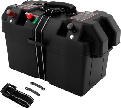 Batterijbox - Accubak Motor - Outdoor Energie - Dubbele USB Poorten - 44x24x27 cm - Zwart