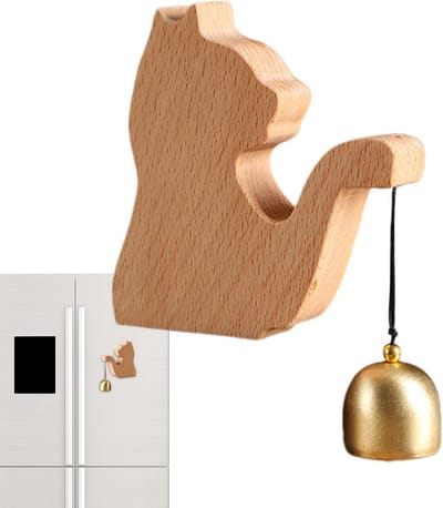 Decoratieve Houten Deurbel met Kat, Luide Woondecoratie