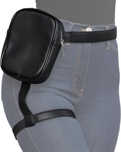 Waterdichte Motorfiets Been Tas voor Dames, Zwart, Eén Maat, Sportieve en Modebewuste Accessoire met Praktische Opbergcapaciteit