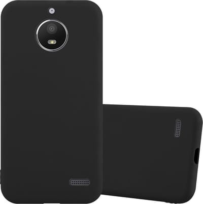 Cadorabo Hoesje geschikt voor Motorola MOTO E4 in CANDY ZWART - Beschermhoes gemaakt van flexibel TPU silicone Case Cover