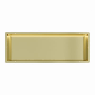 Mat goud RVS Inbouwnis 30x90x10cm met tegelflens en LED verlichting