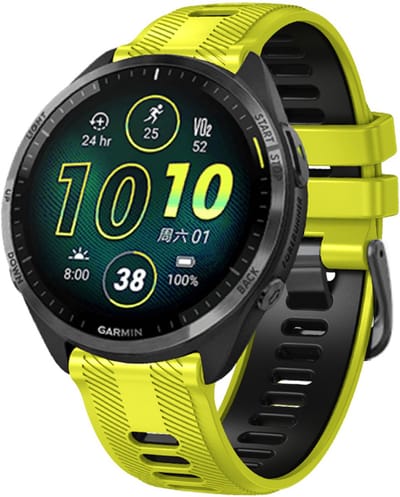 Stravo 22mm Siliconen Horlogebandje Bandje voor Garmin Forerunner 970 / Forerunner 965 (solar) / Forerunner 955 (solar) / Forerunner 945 / Forerunner 935 / Descent G1 / Descent G2 / Fenix 6 / 5 – Inclusief montage- en demontagetool - Geel / zwart