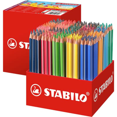 STABILO Trio Thick - Driekantige Kleurpotloden Met Extra Dikke Kern - Schoolverpakking Met 300 Stuks