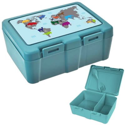 Orion - Lunchbox - Turkis - 1L - Wereldkaart