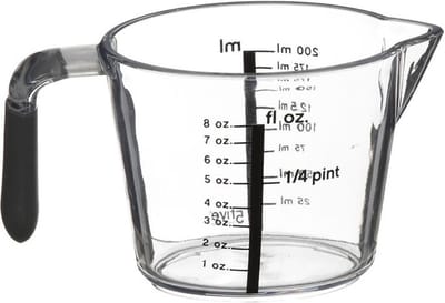 Maatbeker glas 200 ml transparant