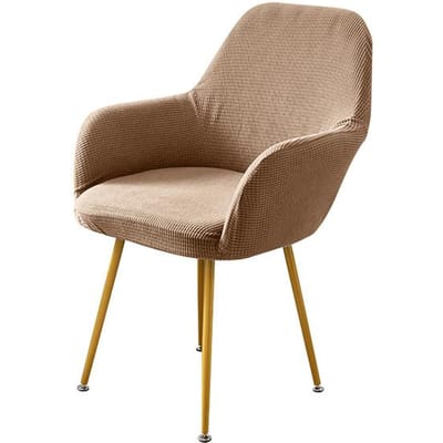 Ruitvormige Hoge Fauteuilhoes Stretch Eetkamerstoelhoezen Fauteuilhoes Anti-Slip Keukenstoelhoezen Stoelen Voor Hotel Thuisgebruik Feest One Piece beige