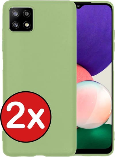 Hoesje - 2 Stuks - Geschikt voor Samsung Galaxy M22 - Sterk & Shockproof - Telefoonhoes - Back Cover - Case Siliconen - Telefoon Hoes - Groen
