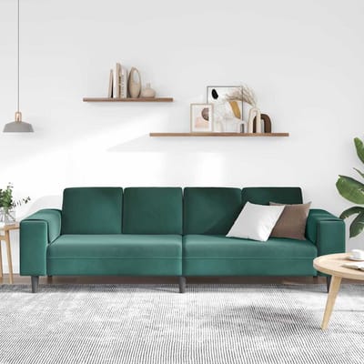 vidaXL - Woonkamerbank - Donkergroen - 250 - x - 77 - x - 76 - cm