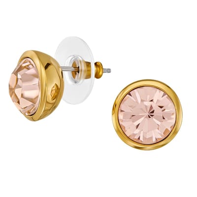 Traveller Oorbellen - Oorstekers Dames - 22kt Verguld - Kristal - Golden Quartz - 10 mm - 157856