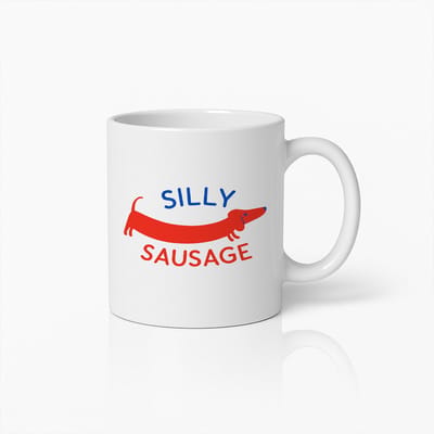 Silly Sausage Koffiemok 330ml – Grappige Teckel Hond Beker – Humoristisch Cadeau voor Teckelliefhebbers & Huisdiereigenaren