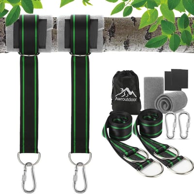 Hangmat Riemen voor Bomen - Schommel Bevestiging met D-Ringen en Karabijnhaken - Maximaal 500 kg