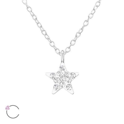 Amanto Ketting Ezzie - 925 Zilver - Swarovski® - Ster - 8x9mm - 36+3cm