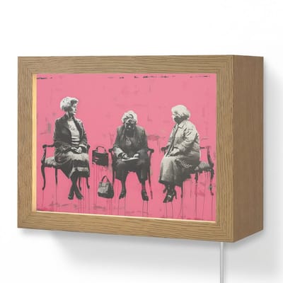 Wandlamp 20x15 cm - Oplaadbaar - Graffiti - Roze - Street art - Vrouwen - Wandlampen binnen woonkamer - Slaapkamer lamp met kabel - Decoratieve nachtlamp - Vloerlamp snoer