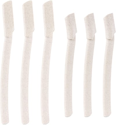 Dermaplaning Mesjes Mix – 3 Groot + 3 Klein – Wenkbrauw Mesje – Gezichtsscheermes – Tarwestro – 6 Stuks